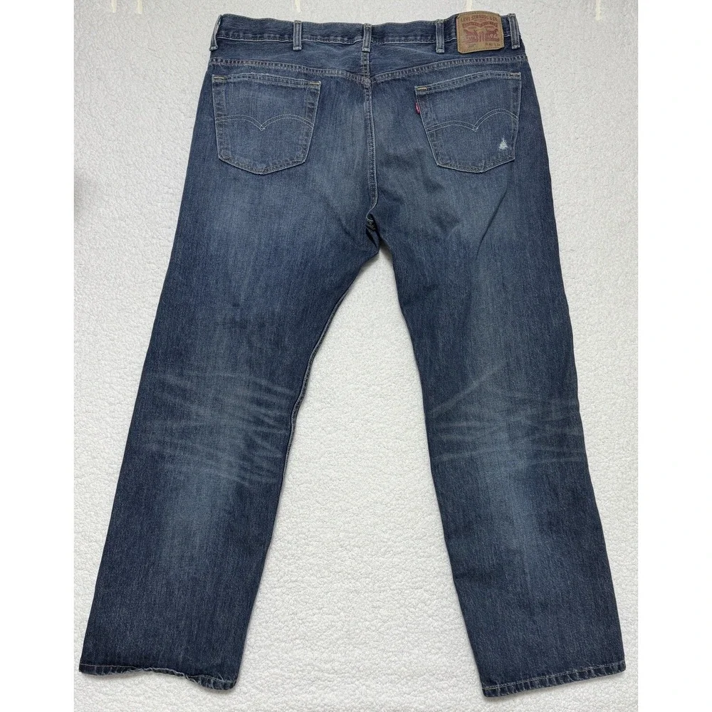 Levis 569 Straight Leg Blue Denim Jeans Mens 40x31 100% Cotton Distressed